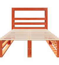 Massivholzbett ohne Matratze Wachsbraun 75x190 cm Kiefernholz