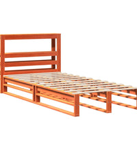 Massivholzbett ohne Matratze Wachsbraun 90x190 cm Kiefernholz