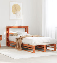 Massivholzbett ohne Matratze Wachsbraun 90x190 cm Kiefernholz