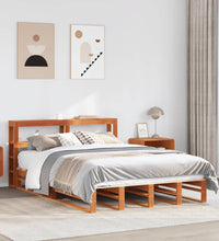 Massivholzbett ohne Matratze Wachsbraun 120x190 cm Kiefernholz