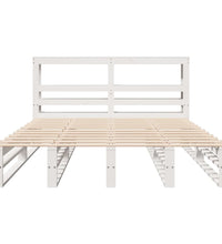 Massivholzbett ohne Matratze Weiß 135x190 cm Kiefernholz
