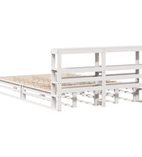 Massivholzbett ohne Matratze Weiß 135x190 cm Kiefernholz