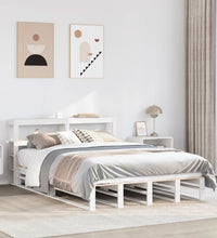 Massivholzbett ohne Matratze Weiß 135x190 cm Kiefernholz