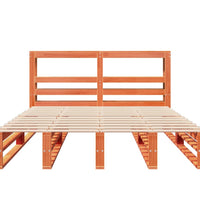 Massivholzbett ohne Matratze Wachsbraun 135x190 cm Kiefernholz