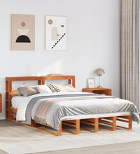 Massivholzbett ohne Matratze Wachsbraun 135x190 cm Kiefernholz