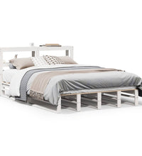 Massivholzbett ohne Matratze Weiß 140x190 cm Kiefernholz