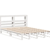 Massivholzbett ohne Matratze Weiß 140x190 cm Kiefernholz