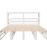 Massivholzbett ohne Matratze Weiß 140x190 cm Kiefernholz