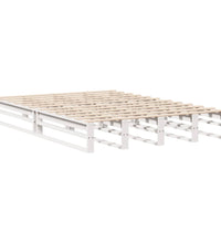 Massivholzbett ohne Matratze Weiß 140x190 cm Kiefernholz