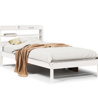 Massivholzbett ohne Matratze Weiß 100x200 cm Kiefernholz