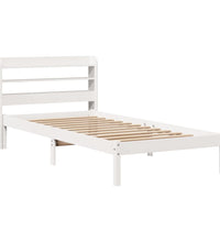 Massivholzbett ohne Matratze Weiß 100x200 cm Kiefernholz