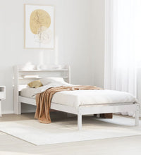 Massivholzbett ohne Matratze Weiß 100x200 cm Kiefernholz