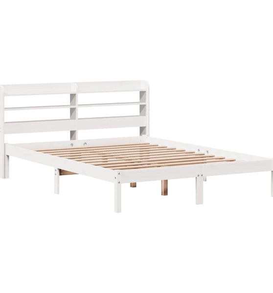 Massivholzbett ohne Matratze Weiß 140x200 cm Kiefernholz