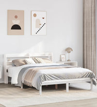 Massivholzbett ohne Matratze Weiß 140x200 cm Kiefernholz