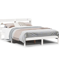 Massivholzbett ohne Matratze Weiß 150x200 cm Kiefernholz