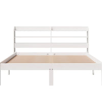 Massivholzbett ohne Matratze Weiß 150x200 cm Kiefernholz