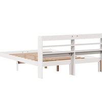 Massivholzbett ohne Matratze Weiß 150x200 cm Kiefernholz