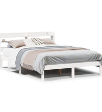 Massivholzbett ohne Matratze Weiß 160x200 Kiefernholz