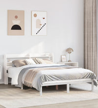 Massivholzbett ohne Matratze Weiß 160x200 Kiefernholz