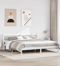 Massivholzbett ohne Matratze Weiß 180x200 cm Kiefernholz