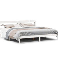 Massivholzbett ohne Matratze Weiß 200x200 cm Kiefernholz