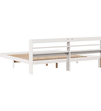 Massivholzbett ohne Matratze Weiß 200x200 cm Kiefernholz