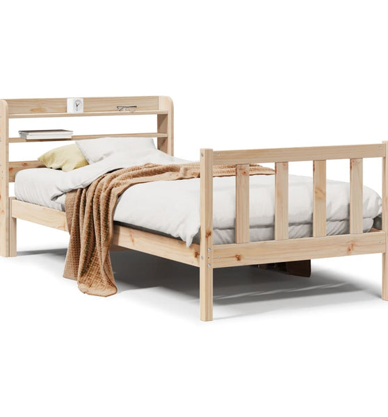 Massivholzbett ohne Matratze 75x190 cm Kiefernholz
