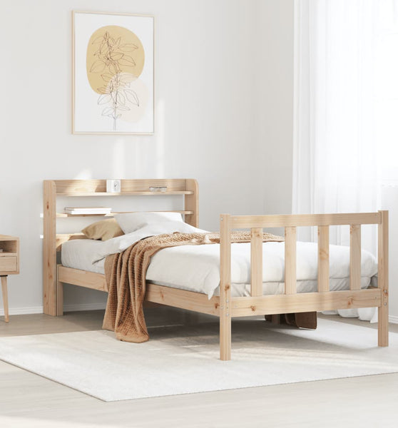 Massivholzbett ohne Matratze 75x190 cm Kiefernholz