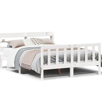 Massivholzbett ohne Matratze Weiß 140x190 cm Kiefernholz