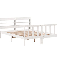 Massivholzbett ohne Matratze Weiß 140x190 cm Kiefernholz