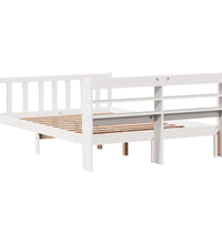 Massivholzbett ohne Matratze Weiß 140x190 cm Kiefernholz