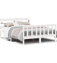 Massivholzbett ohne Matratze Weiß 140x200 cm Kiefernholz