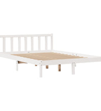 Massivholzbett ohne Matratze Weiß 140x200 cm Kiefernholz