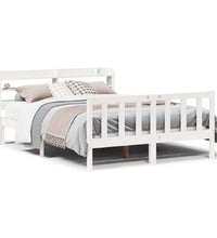 Massivholzbett ohne Matratze Weiß 150x200 cm Kiefernholz