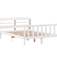 Massivholzbett ohne Matratze Weiß 150x200 cm Kiefernholz