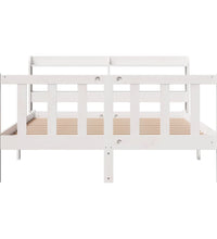 Massivholzbett ohne Matratze Weiß 150x200 cm Kiefernholz