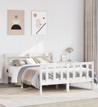 Massivholzbett ohne Matratze Weiß 150x200 cm Kiefernholz