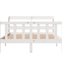 Massivholzbett ohne Matratze Weiß 160x200 Kiefernholz