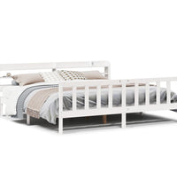 Massivholzbett ohne Matratze Weiß 200x200 cm Kiefernholz