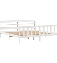 Massivholzbett ohne Matratze Weiß 200x200 cm Kiefernholz