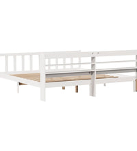 Massivholzbett ohne Matratze Weiß 200x200 cm Kiefernholz