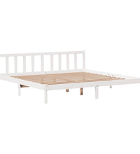 Massivholzbett ohne Matratze Weiß 200x200 cm Kiefernholz