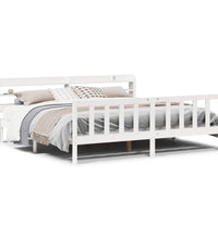 Massivholzbett ohne Matratze Weiß 200x200 cm Kiefernholz