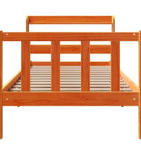 Bettgestell mit Kopfteil ohne Matratze Wachsbraun 90x200 cm