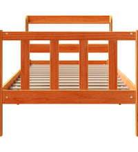 Bettgestell mit Kopfteil ohne Matratze Wachsbraun 100x200 cm