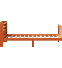 Bettgestell mit Kopfteil ohne Matratze Wachsbraun 100x200 cm