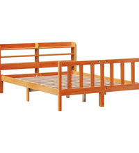 Bettgestell mit Kopfteil ohne Matratze Wachsbraun 120x200 cm