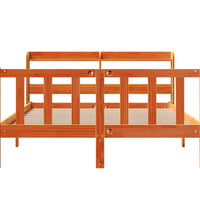 Bettgestell mit Kopfteil ohne Matratze Wachsbraun 140x200 cm