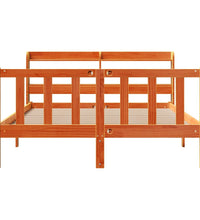 Bettgestell mit Kopfteil ohne Matratze Wachsbraun 160x200 cm