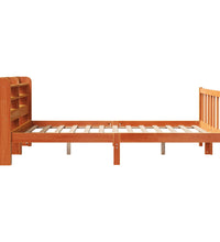 Bettgestell mit Kopfteil ohne Matratze Wachsbraun 160x200 cm